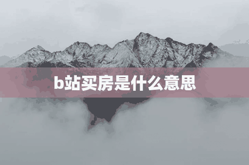 b站买房是什么意思